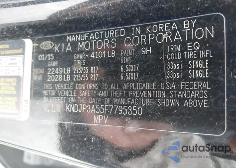 2015 Kia Soul + from USA, damaged, VIN KNDJP3A55F7795350